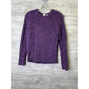 Gap Sweater Womens XS Cable Knit Crewneck Pullover Long Sleeve Marl Knit Top
